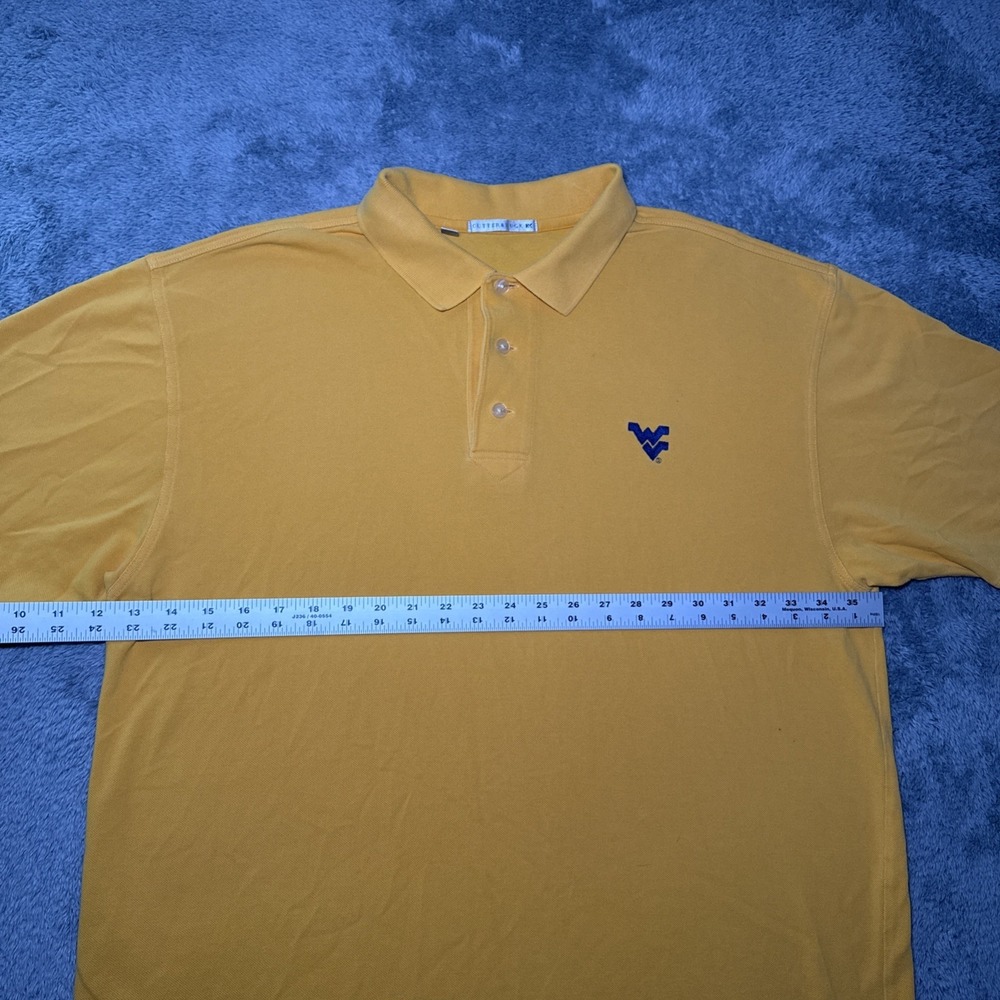 West Virginia University Men's XL Cutter & Buck Short Sleeve Yellow Polo Shirt - Picture 6 of 16